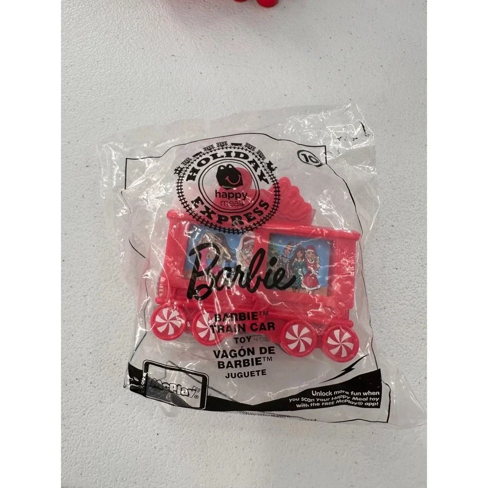 McDonalds Happy Meal Holiday Express Train Lot 2017 Barbie Hot Wheels Sing Toy